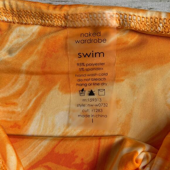 NWT Naked Wardrobe Bikini Set in Orange Swirl - Picture 7 of 11